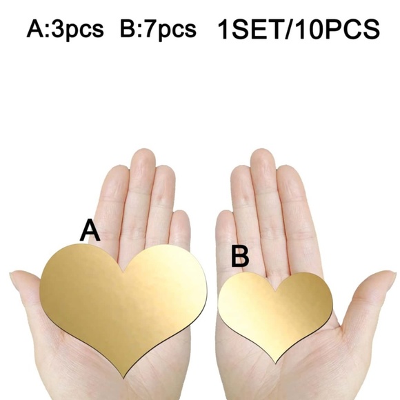 10pcs Heart Mirror Wall Sticker - Picture 3 of 7
